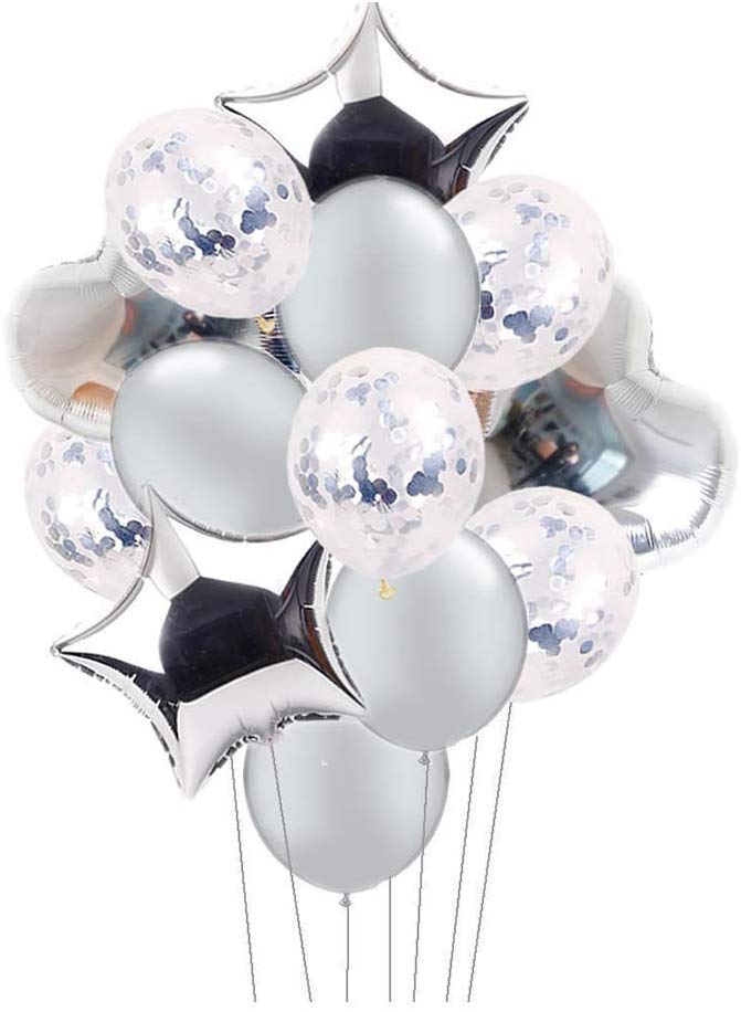 decoracion para bodas de plata con globos